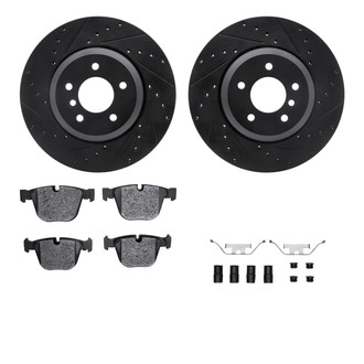 R1 Concepts® - Drilled and Slotted Rear Brake Kit with Performance Sport Pads
