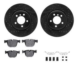 R1 Concepts® - Drilled and Slotted Rear Brake Kit with Performance Sport Pads