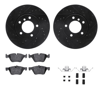 R1 Concepts® - Drilled and Slotted Front Brake Kit with Performance Sport Pads
