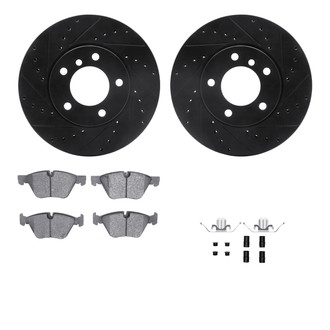 R1 Concepts® - Drilled and Slotted Front Brake Kit with Performance Sport Pads