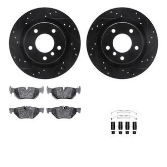 R1 Concepts® - Drilled and Slotted Rear Brake Kit with Performance Sport Pads