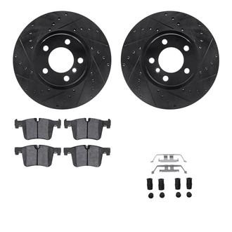R1 Concepts® - Drilled and Slotted Front Brake Kit with Performance Sport Pads