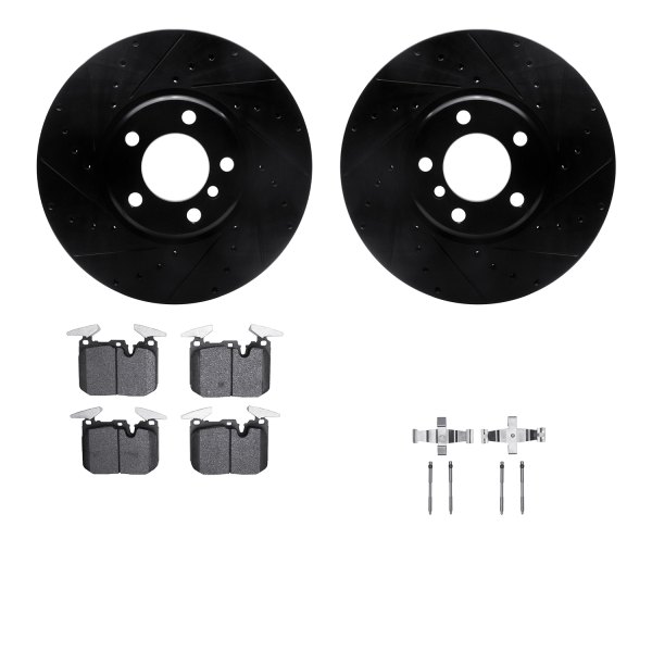  R1 Concepts® - Drilled and Slotted Front Brake Kit with Performance Sport Pads