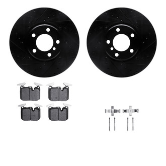 R1 Concepts® - Drilled and Slotted Front Brake Kit with Performance Sport Pads