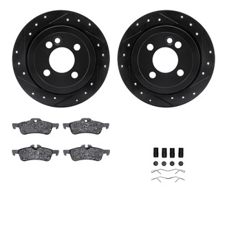 R1 Concepts® - Drilled and Slotted Rear Brake Kit with Performance Sport Pads