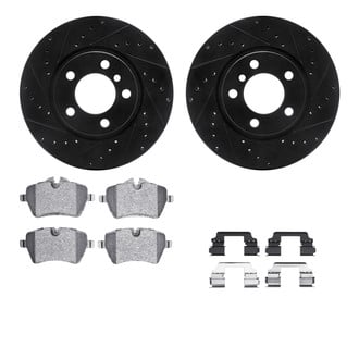 R1 Concepts® - Drilled and Slotted Front Brake Kit with Performance Sport Pads