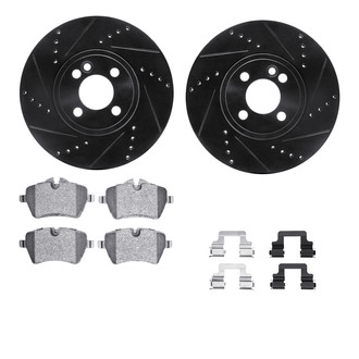 R1 Concepts® - Drilled and Slotted Front Brake Kit with Performance Sport Pads