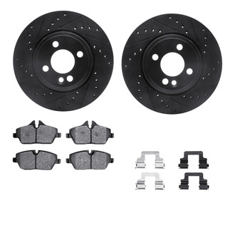 R1 Concepts® - Drilled and Slotted Front Brake Kit with Performance Sport Pads