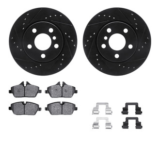 R1 Concepts® - Drilled and Slotted Front Brake Kit with Performance Sport Pads