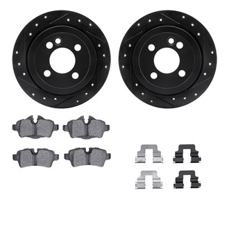 R1 Concepts® - Drilled and Slotted Rear Brake Kit with Performance Sport Pads