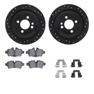 R1 Concepts® - Drilled and Slotted Rear Brake Kit with Performance Sport Pads