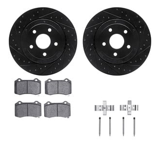 R1 Concepts® - Drilled and Slotted Rear Brake Kit with Performance Sport Pads
