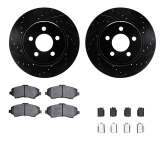 R1 Concepts® - Drilled and Slotted Front Brake Kit with Performance Sport Pads