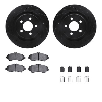 R1 Concepts® - Drilled and Slotted Front Brake Kit with Performance Sport Pads