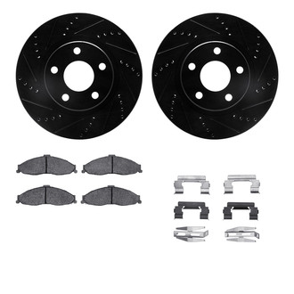 R1 Concepts® - Drilled and Slotted Front Brake Kit with Performance Sport Pads