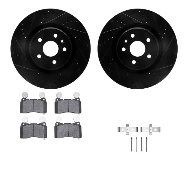  R1 Concepts® - Drilled and Slotted Front Brake Kit with Performance Sport Pads