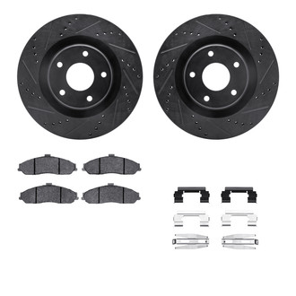 R1 Concepts® - Drilled and Slotted Front Brake Kit with Performance Sport Pads