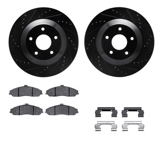 R1 Concepts® - Drilled and Slotted Front Brake Kit with Performance Sport Pads