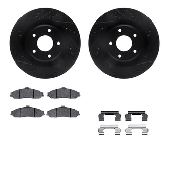 R1 Concepts® - Drilled and Slotted Front Brake Kit with Performance Sport Pads
