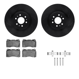 R1 Concepts® - Drilled and Slotted Front Brake Kit with Performance Sport Pads