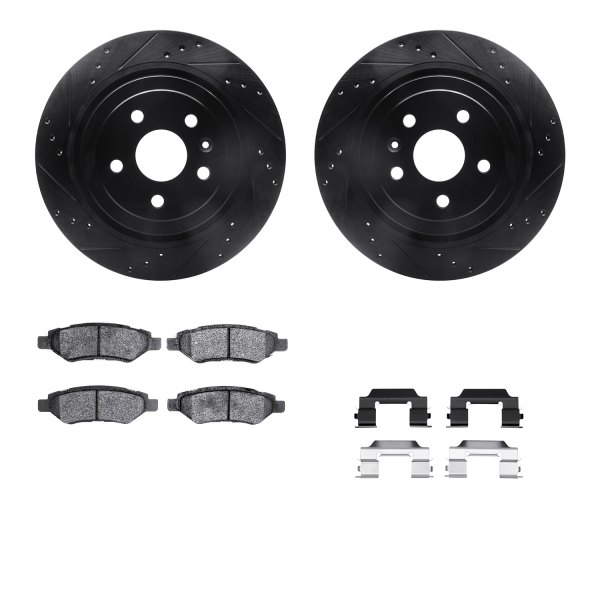  R1 Concepts® - Drilled and Slotted Rear Brake Kit with Performance Sport Pads