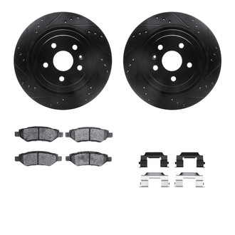 R1 Concepts® - Drilled and Slotted Rear Brake Kit with Performance Sport Pads