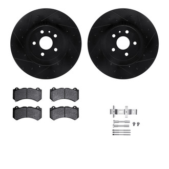 R1 Concepts® - Drilled and Slotted Front Brake Kit with Performance Sport Pads