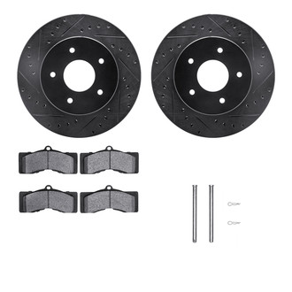 R1 Concepts® - Drilled and Slotted Front Brake Kit with Performance Sport Pads