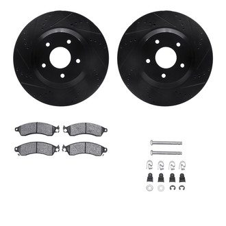 R1 Concepts® - Drilled and Slotted Front Brake Kit with Performance Sport Pads