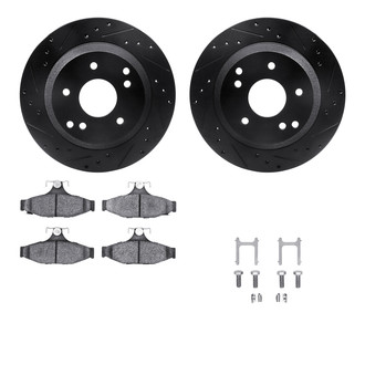 R1 Concepts® - Drilled and Slotted Rear Brake Kit with Performance Sport Pads