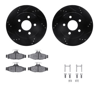 R1 Concepts® - Drilled and Slotted Rear Brake Kit with Performance Sport Pads