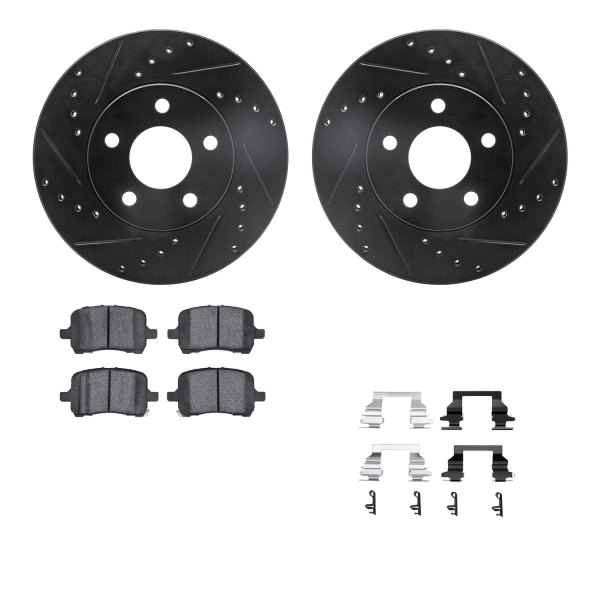  R1 Concepts® - Drilled and Slotted Front Brake Kit with Performance Sport Pads