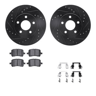 R1 Concepts® - Drilled and Slotted Front Brake Kit with Performance Sport Pads