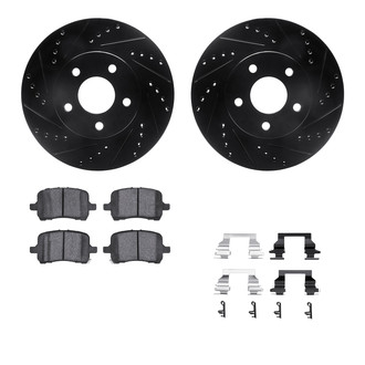 R1 Concepts® - Drilled and Slotted Front Brake Kit with Performance Sport Pads