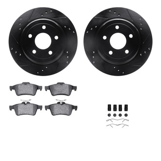 R1 Concepts® - Drilled and Slotted Rear Brake Kit with Performance Sport Pads