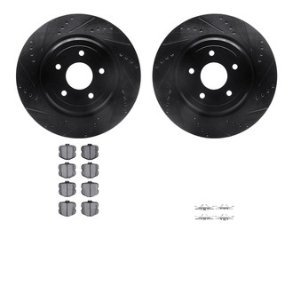 R1 Concepts® - Drilled and Slotted Rear Brake Kit with Performance Sport Pads