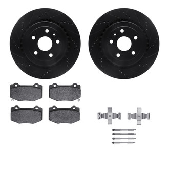 R1 Concepts® - Drilled and Slotted Rear Brake Kit with Performance Sport Pads