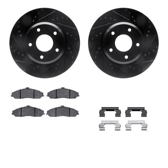 R1 Concepts® - Drilled and Slotted Front Brake Kit with Performance Sport Pads