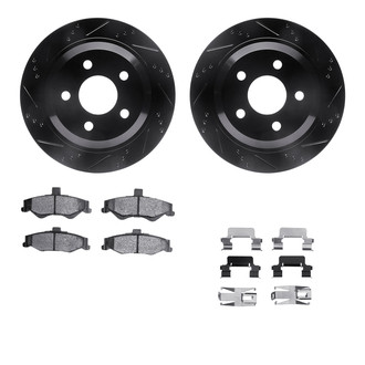 R1 Concepts® - Drilled and Slotted Rear Brake Kit with Performance Sport Pads