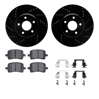 R1 Concepts® - Drilled and Slotted Front Brake Kit with Performance Sport Pads