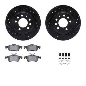 R1 Concepts® - Drilled and Slotted Rear Brake Kit with Performance Sport Pads
