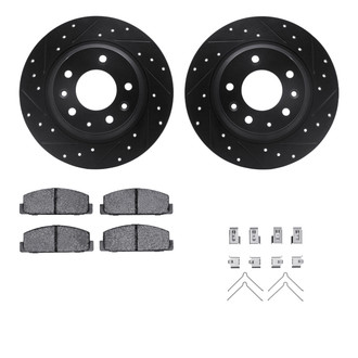 R1 Concepts® - Drilled and Slotted Rear Brake Kit with Performance Sport Pads