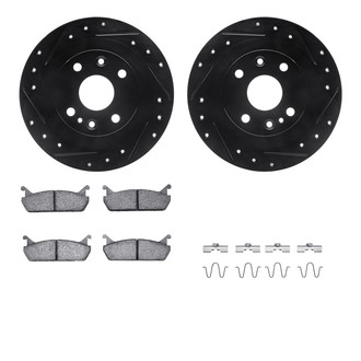 R1 Concepts® - Drilled and Slotted Rear Brake Kit with Performance Sport Pads