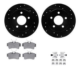 R1 Concepts® - Drilled and Slotted Rear Brake Kit with Performance Sport Pads