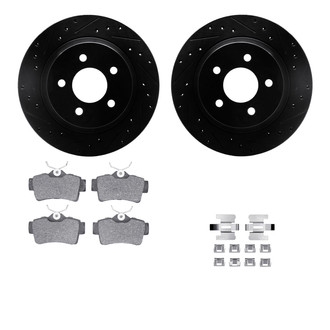 R1 Concepts® - Drilled and Slotted Rear Brake Kit with Performance Sport Pads