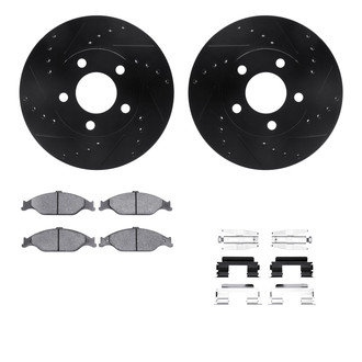 R1 Concepts® - Drilled and Slotted Front Brake Kit with Performance Sport Pads