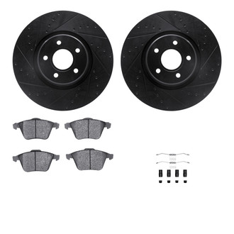 R1 Concepts® - Drilled and Slotted Front Brake Kit with Performance Sport Pads