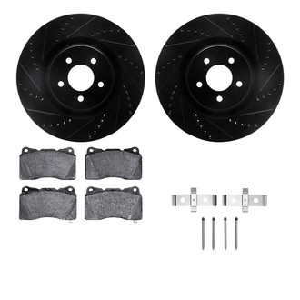 R1 Concepts® - Drilled and Slotted Front Brake Kit with Performance Sport Pads