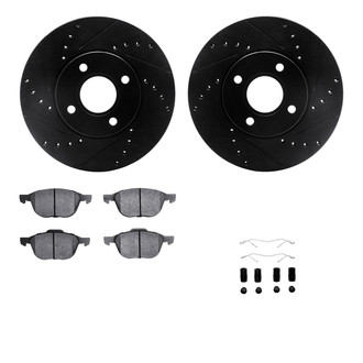 R1 Concepts® - Drilled and Slotted Front Brake Kit with Performance Sport Pads