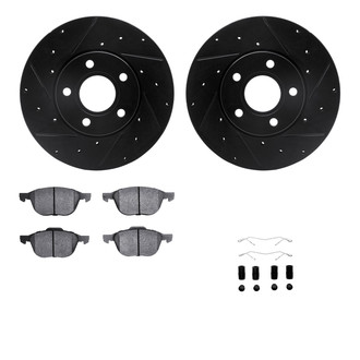 R1 Concepts® - Drilled and Slotted Front Brake Kit with Performance Sport Pads